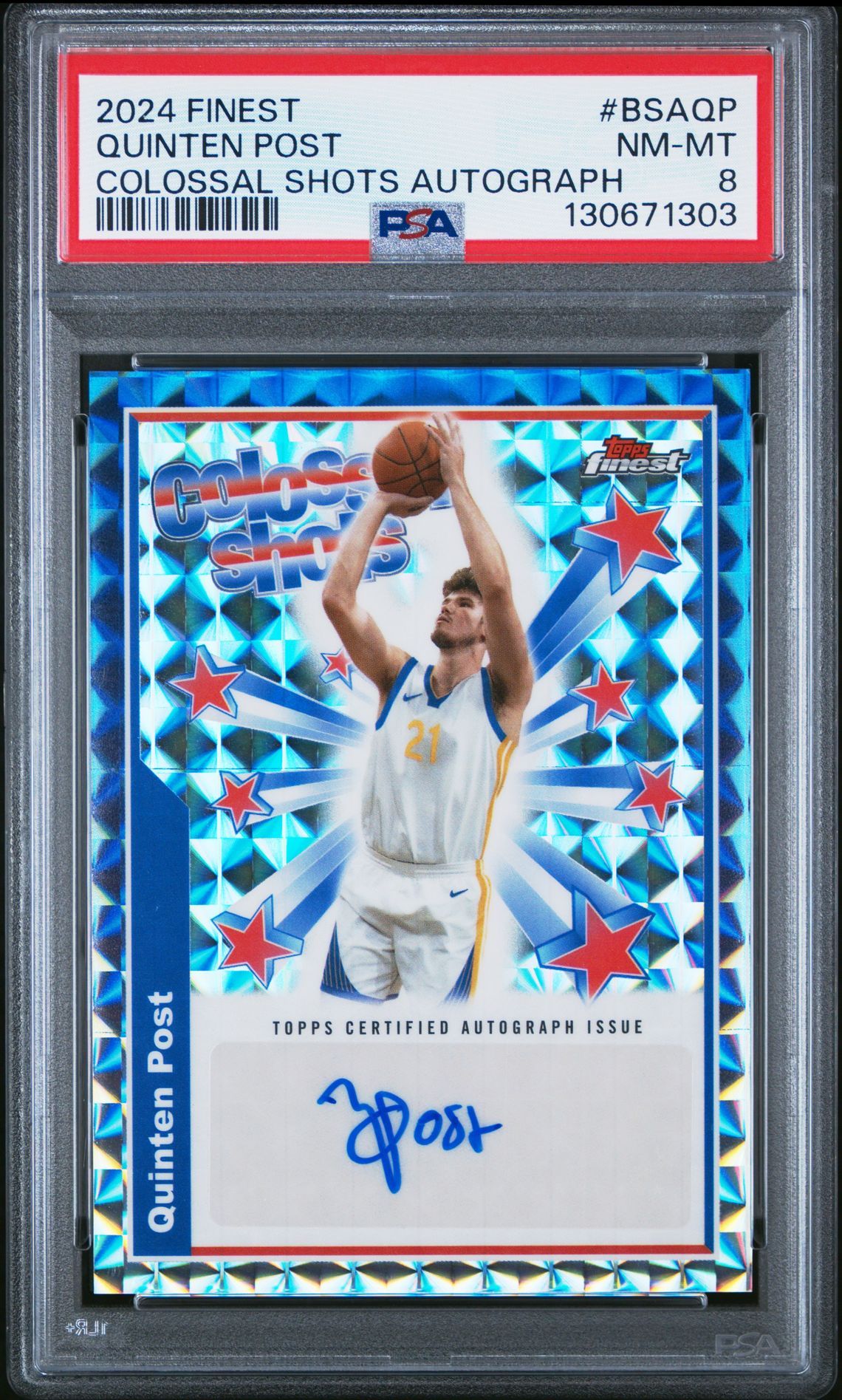 2024 Topps Finest Colossal Shots Autographs Quinten Post #Bsaqp Nm-Mt 8 front