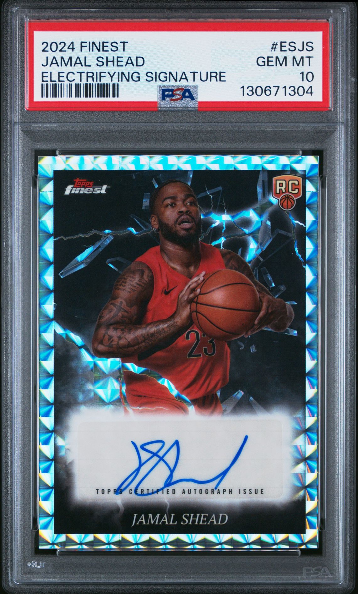 2024 Topps Finest Electrifying Signature Jamal Shead #Esjs Gem Mt 10 front