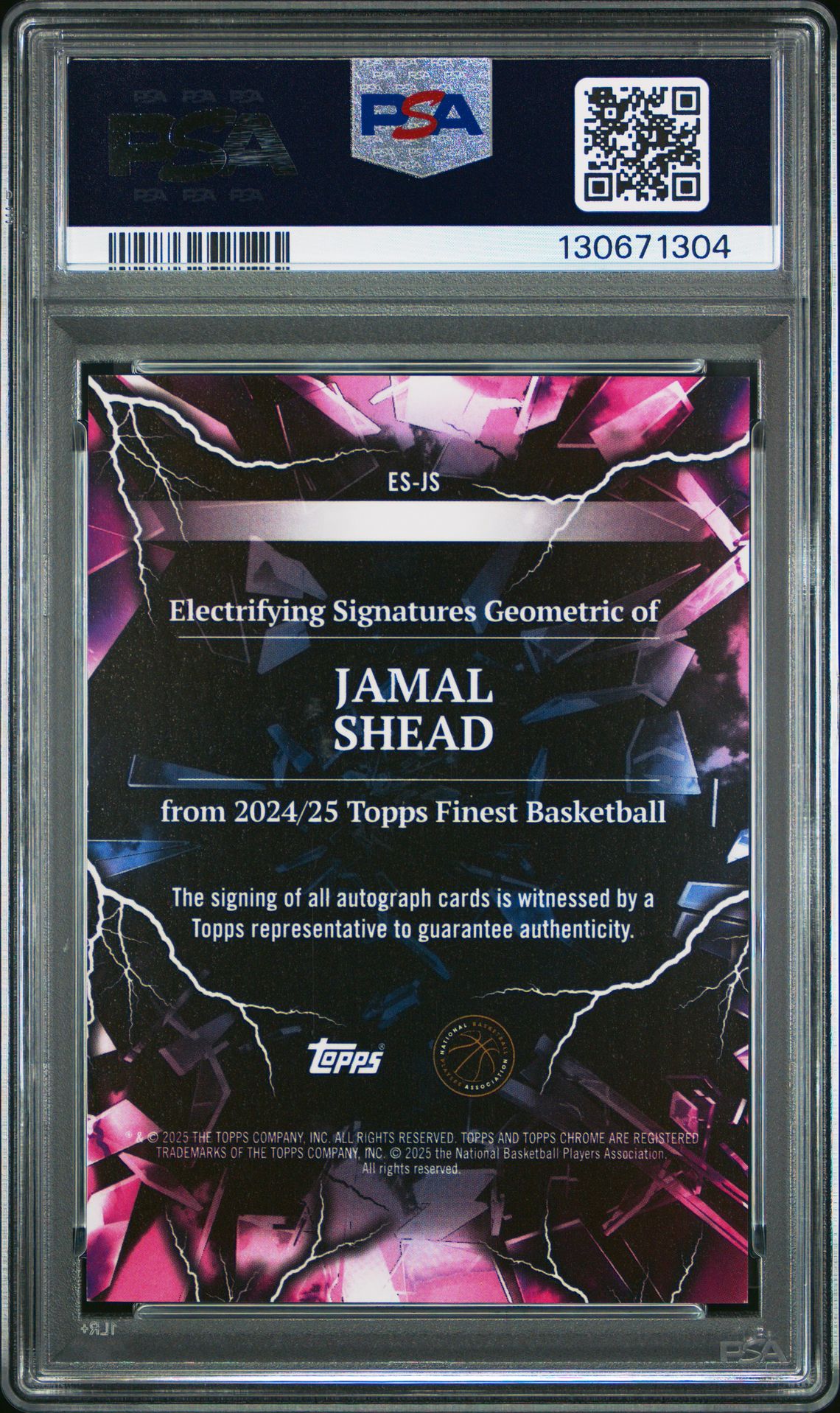 2024 Topps Finest Electrifying Signature Jamal Shead #Esjs Gem Mt 10 back