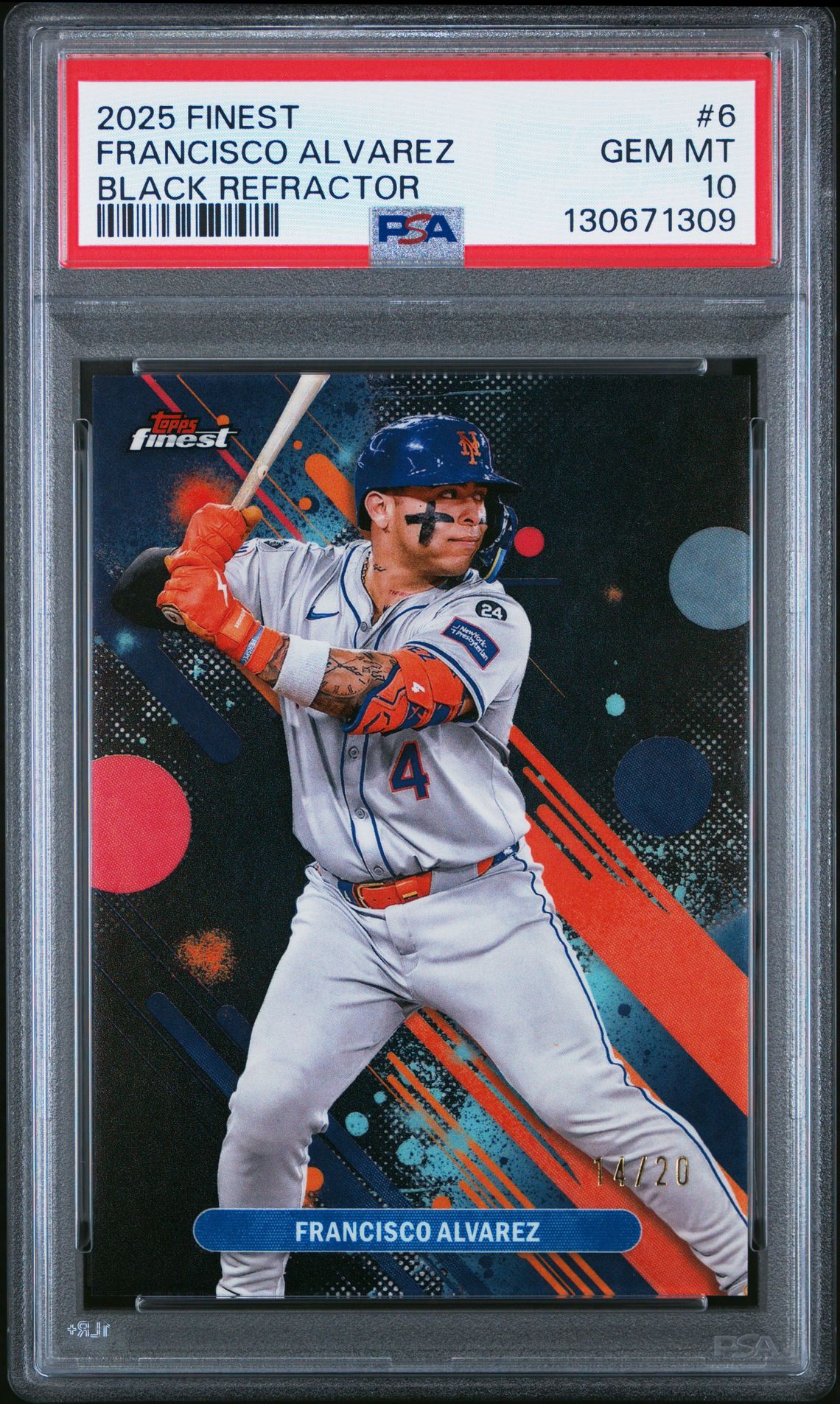 2025 Topps Finest Francisco Alvarez #6 (Black Refractor) Gem Mt 10 front