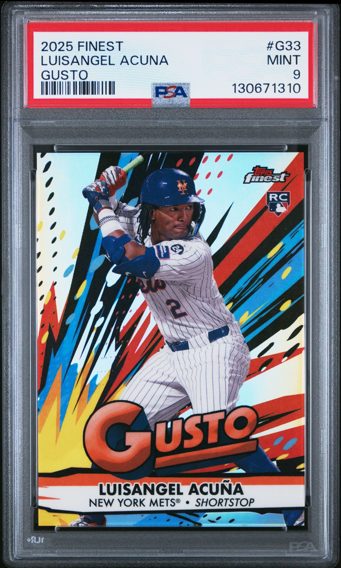 2025 Topps Finest Gusto Luisangel Acuna #G33 Mint 9 front