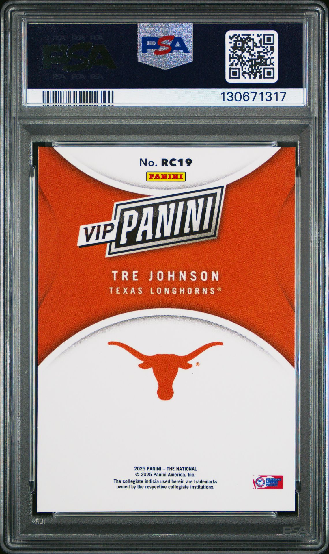 2025 Panini National Sports Collectors Convention Vip Gold Tre Johnson #Rc19 Gem Mt 10 back