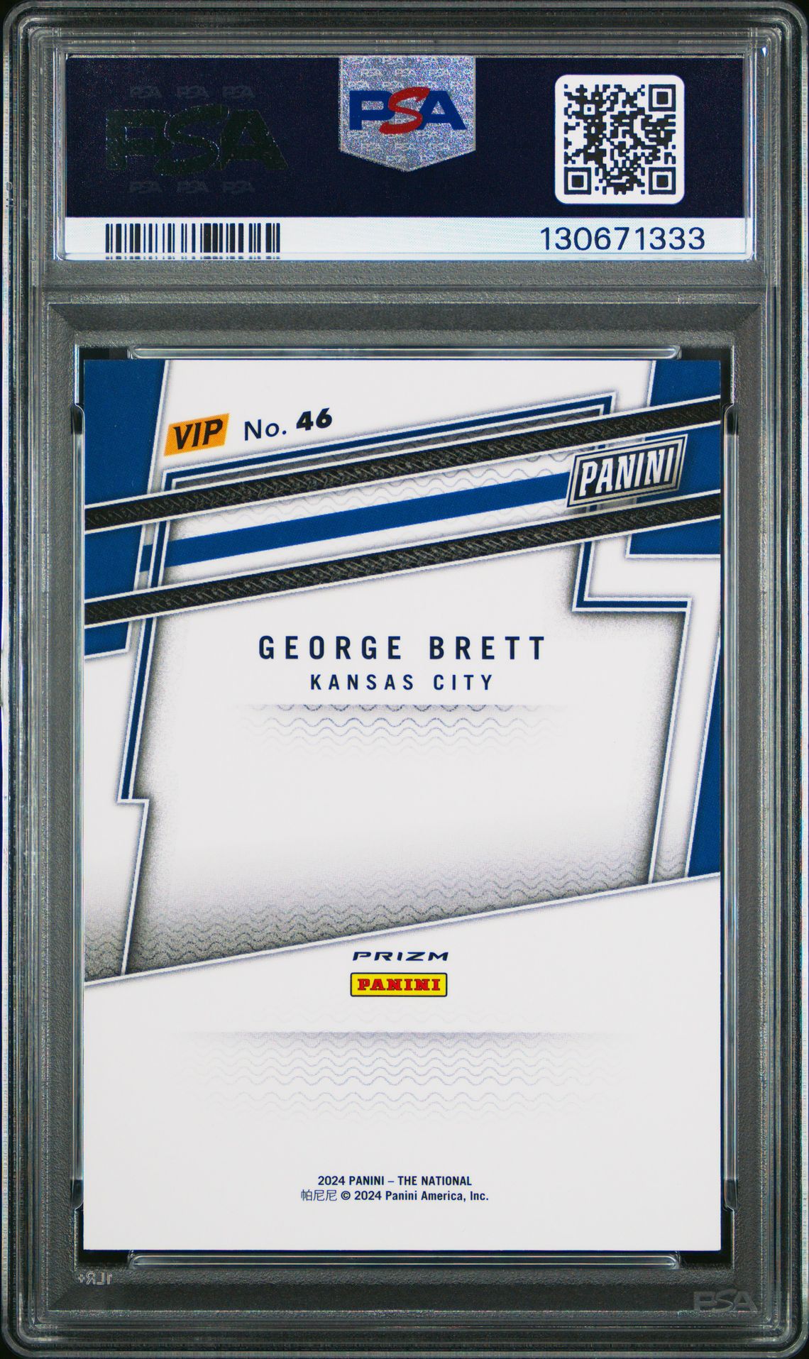 2024 Panini National Sports Collectors Convention Vip Gold George Brett #46 (Prizm) Mint 9 back