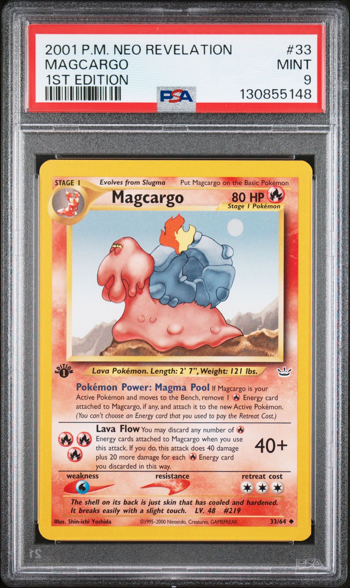 2001 Pokemon POKEMON NEO REVELATION 1ST EDITION #33 Magcargo front