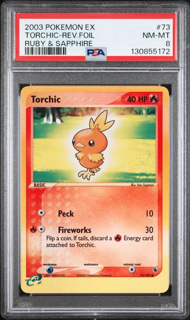 2003 Pokemon POKEMON EX RUBY & SAPPHIRE RUBY & SAPPHIRE #73 Torchic-Rev.Foil front