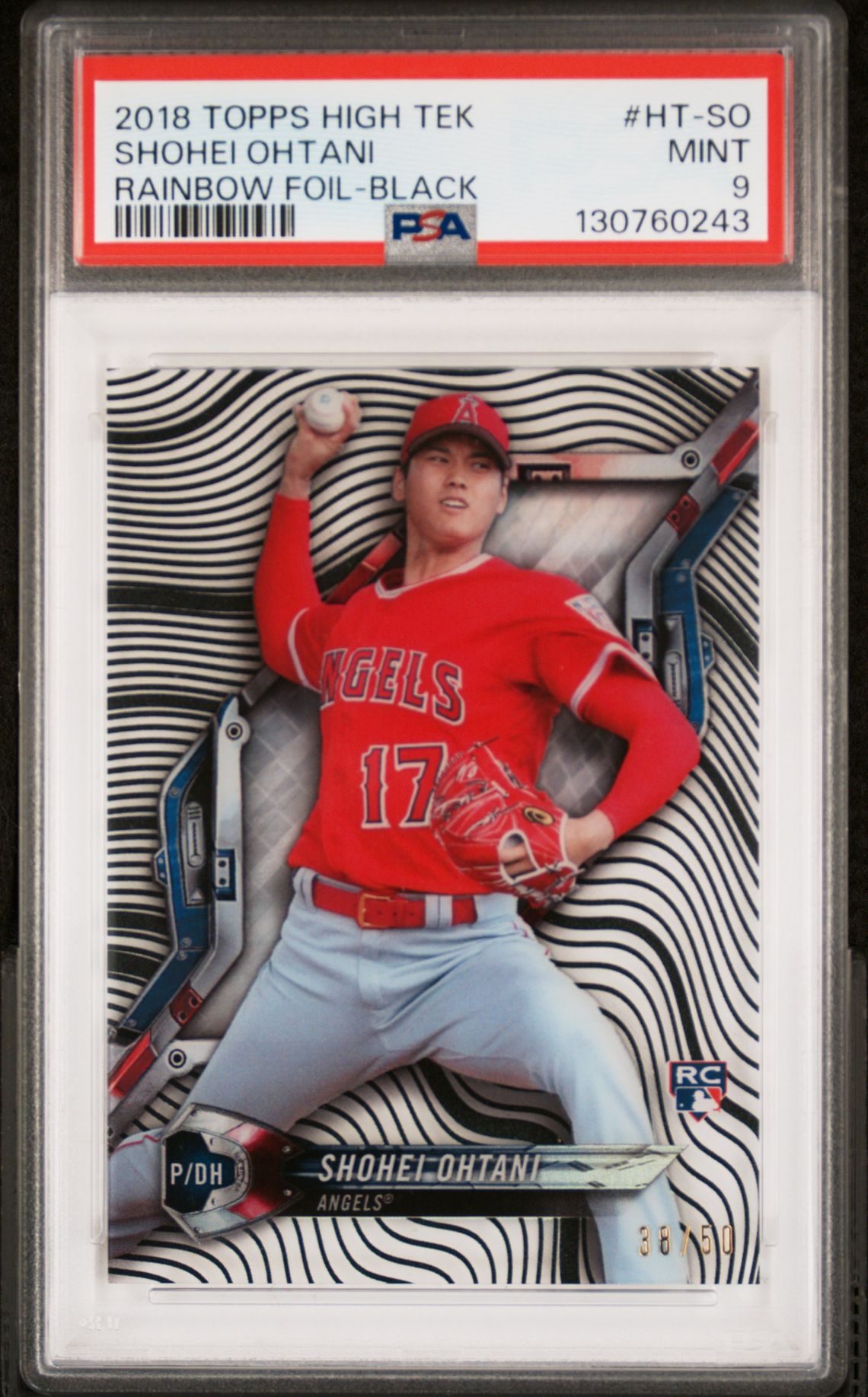 2018 Topps TOPPS HIGH TEK RAINBOW FOIL-BLACK #HT-SO Shohei Ohtani front