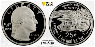2023-S 25C Edith Kanaka'ole-Silver Limited Edition Proof Set PR69DCAM