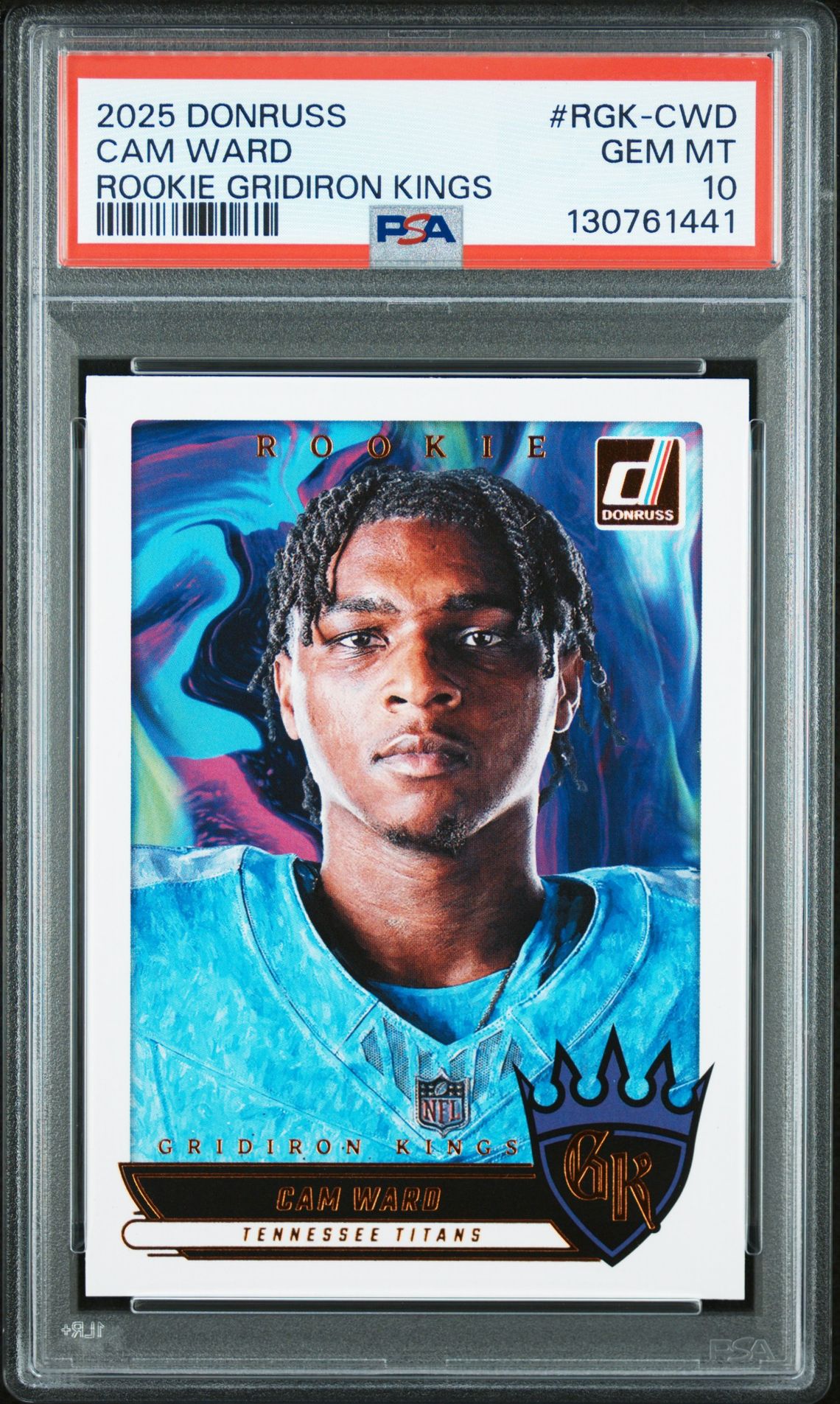 2025 Panini Donruss Rookie Gridiron Kings Cam Ward #Rgk-Cwd Gem Mt 10 front