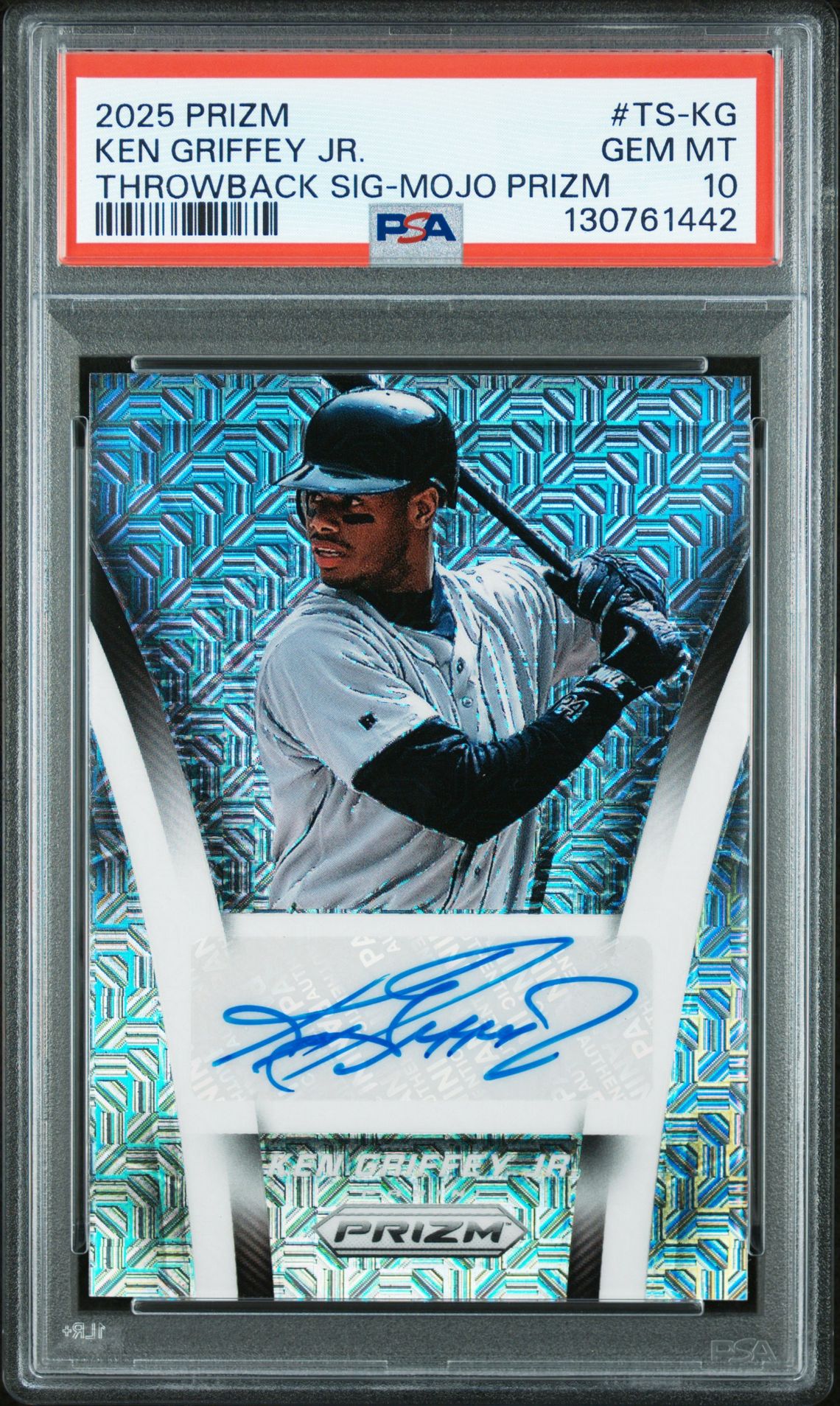 2025 Panini Prizm Throwback Signatures Ken Griffey Jr. #Ts-Kg (Throwback Sig-Mojo Prizm) Gem Mt 10 front