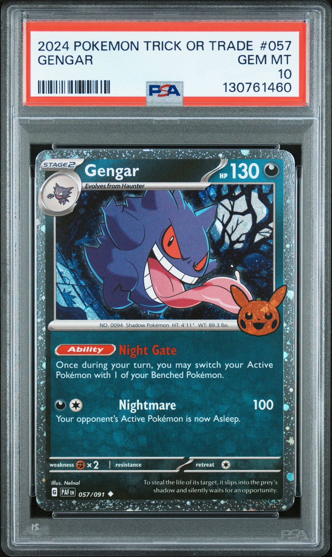2024 Pokemon Trick Or Trade Gengar #057 Gem Mt 10 front