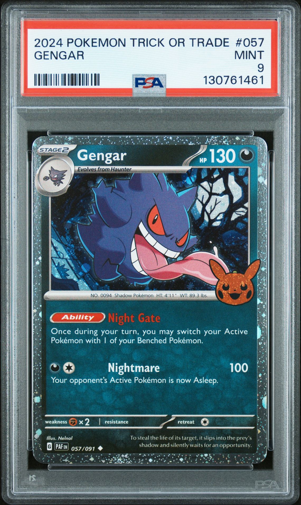2024 Pokemon Trick Or Trade Gengar #057 Mint 9 front