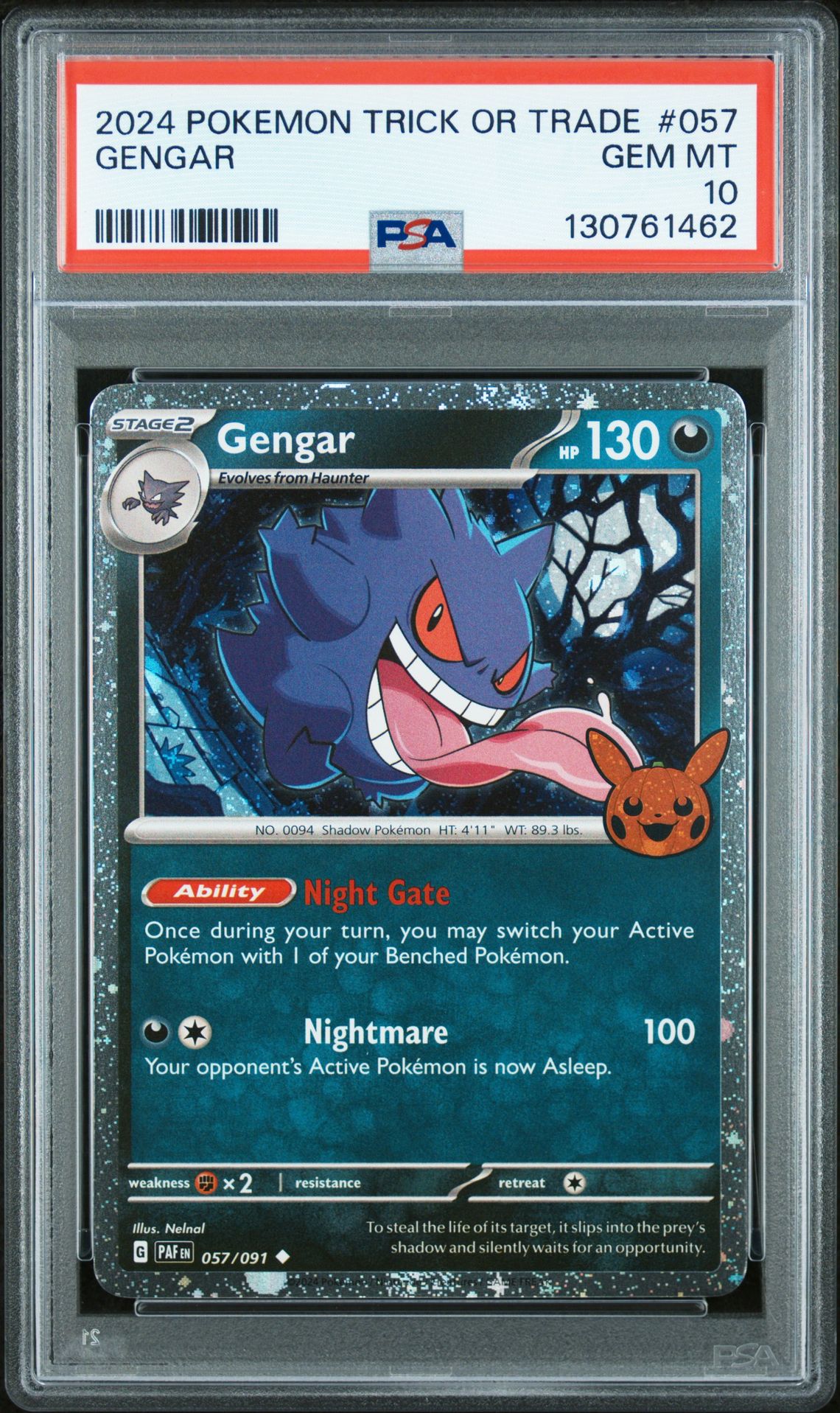 2024 Pokemon Trick Or Trade Gengar #057 Gem Mt 10 front