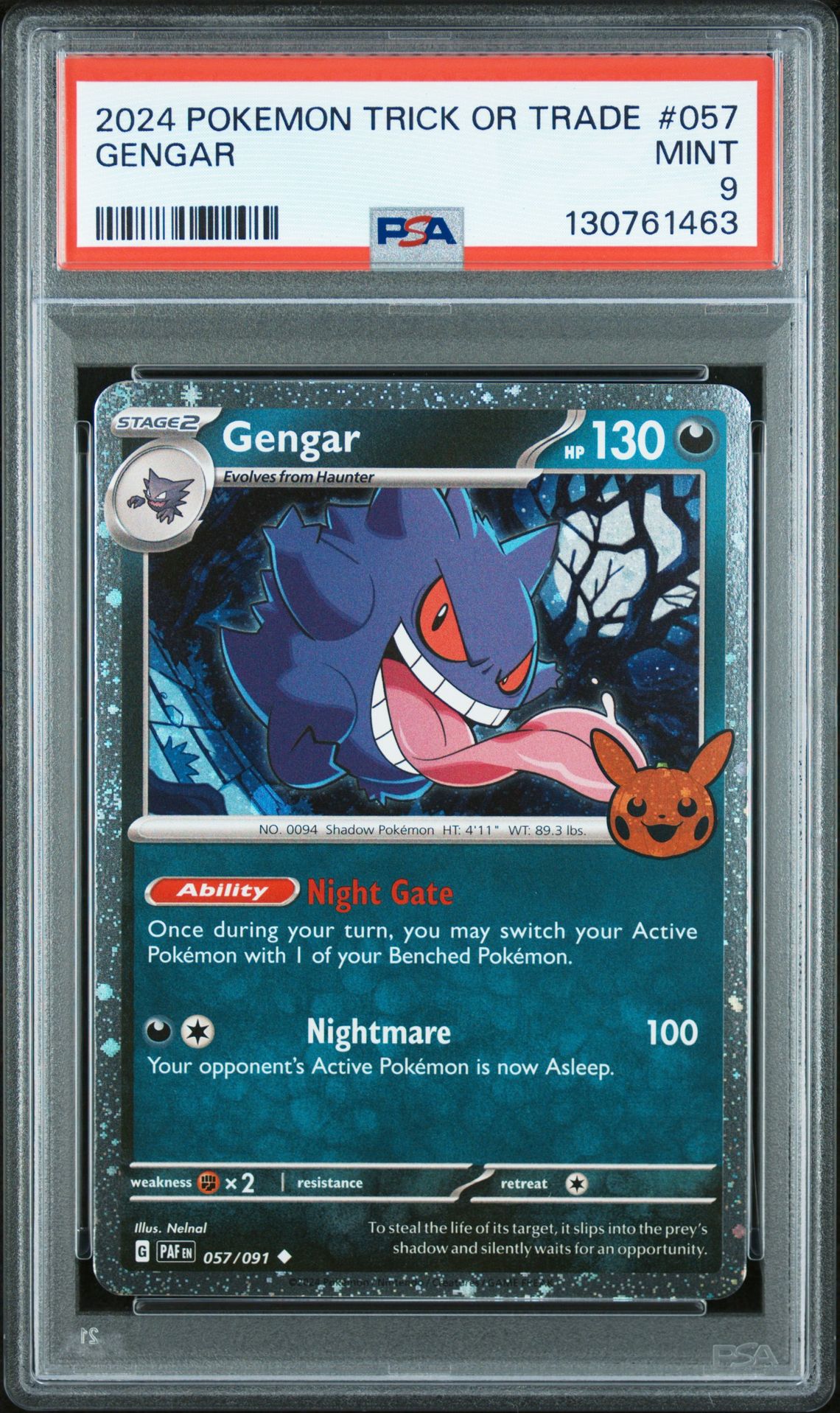 2024 Pokemon Trick Or Trade Gengar #057 Mint 9 front