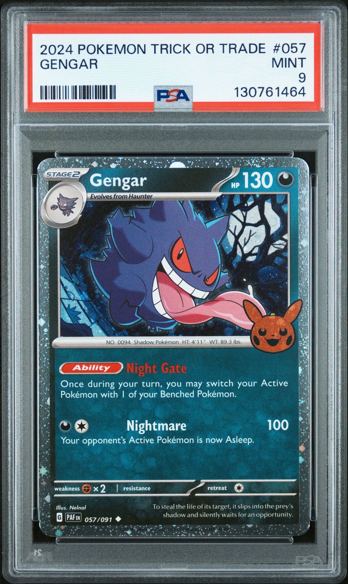 2024 Pokemon Trick Or Trade Gengar #057 Mint 9 front