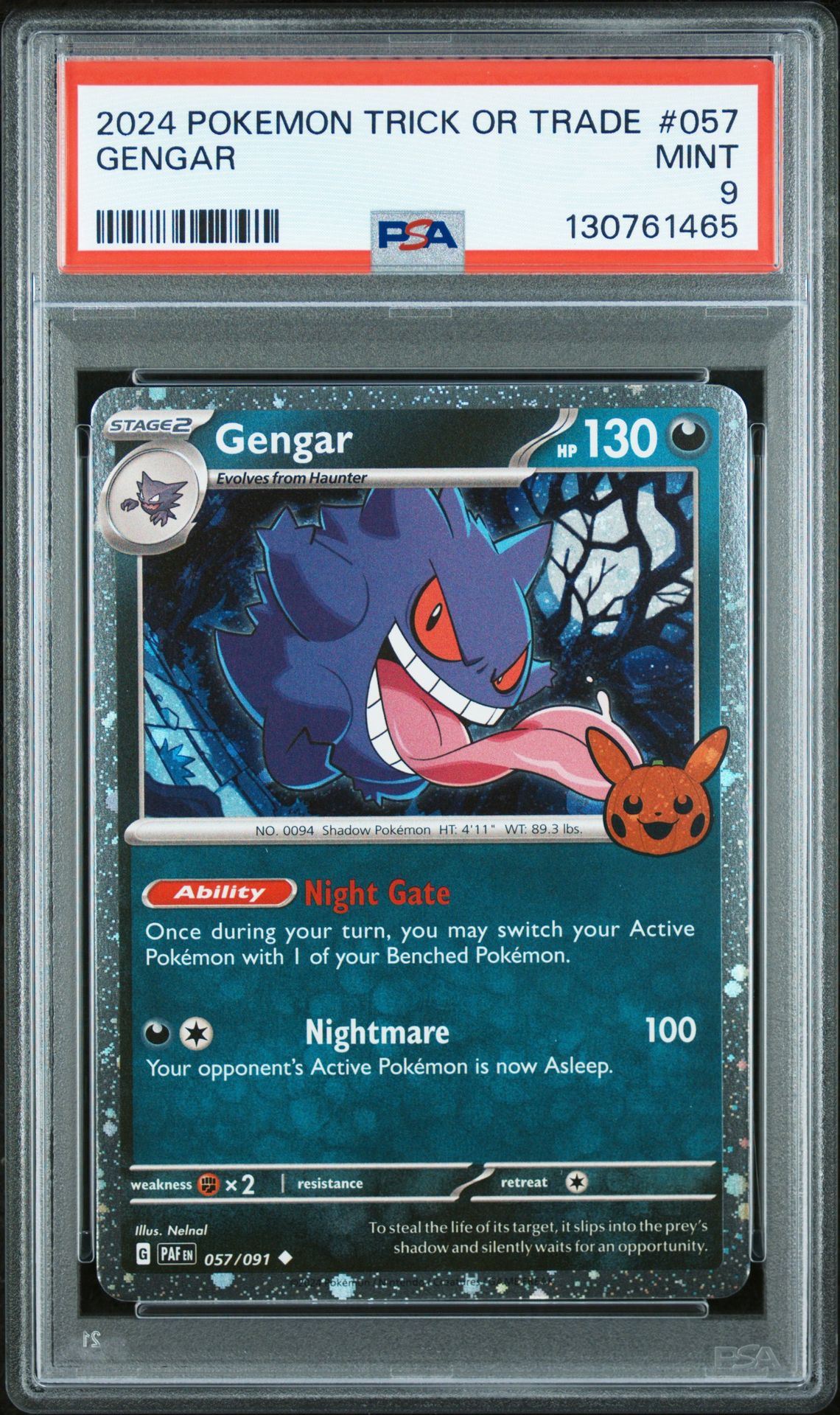 2024 Pokemon Trick Or Trade Gengar #057 Mint 9 front