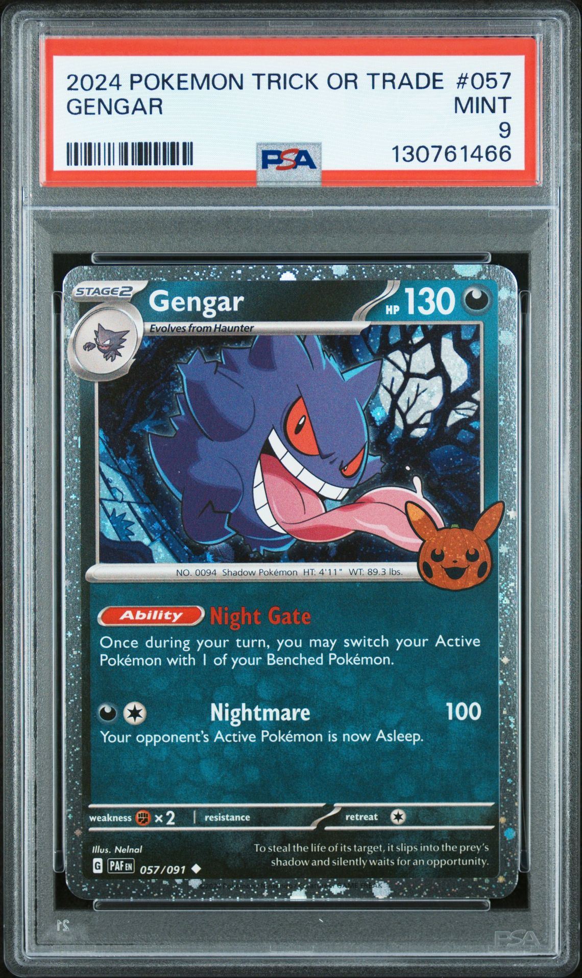 2024 Pokemon Trick Or Trade Gengar #057 Mint 9 front