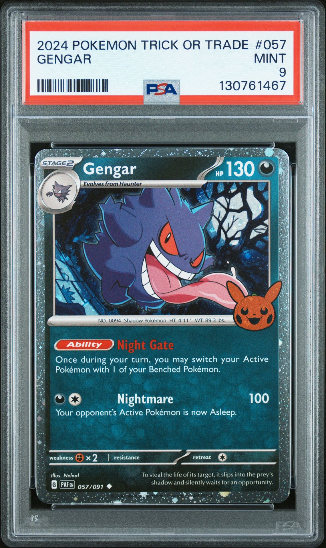 2024 Pokemon Trick Or Trade Gengar #057 Mint 9 front