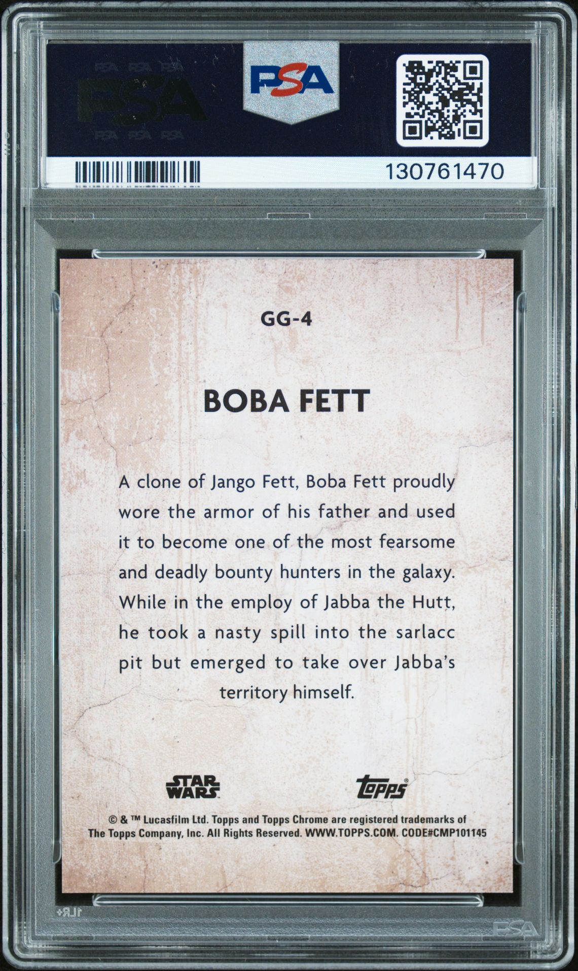 2025 Topps Chrome Star Wars Galactic Graffiti Boba Fett #Gg4 (Galactic Graffiti-Mini Dia) Gem Mt 10 back