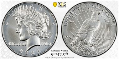 2025 $1 Peace Dollar MS69