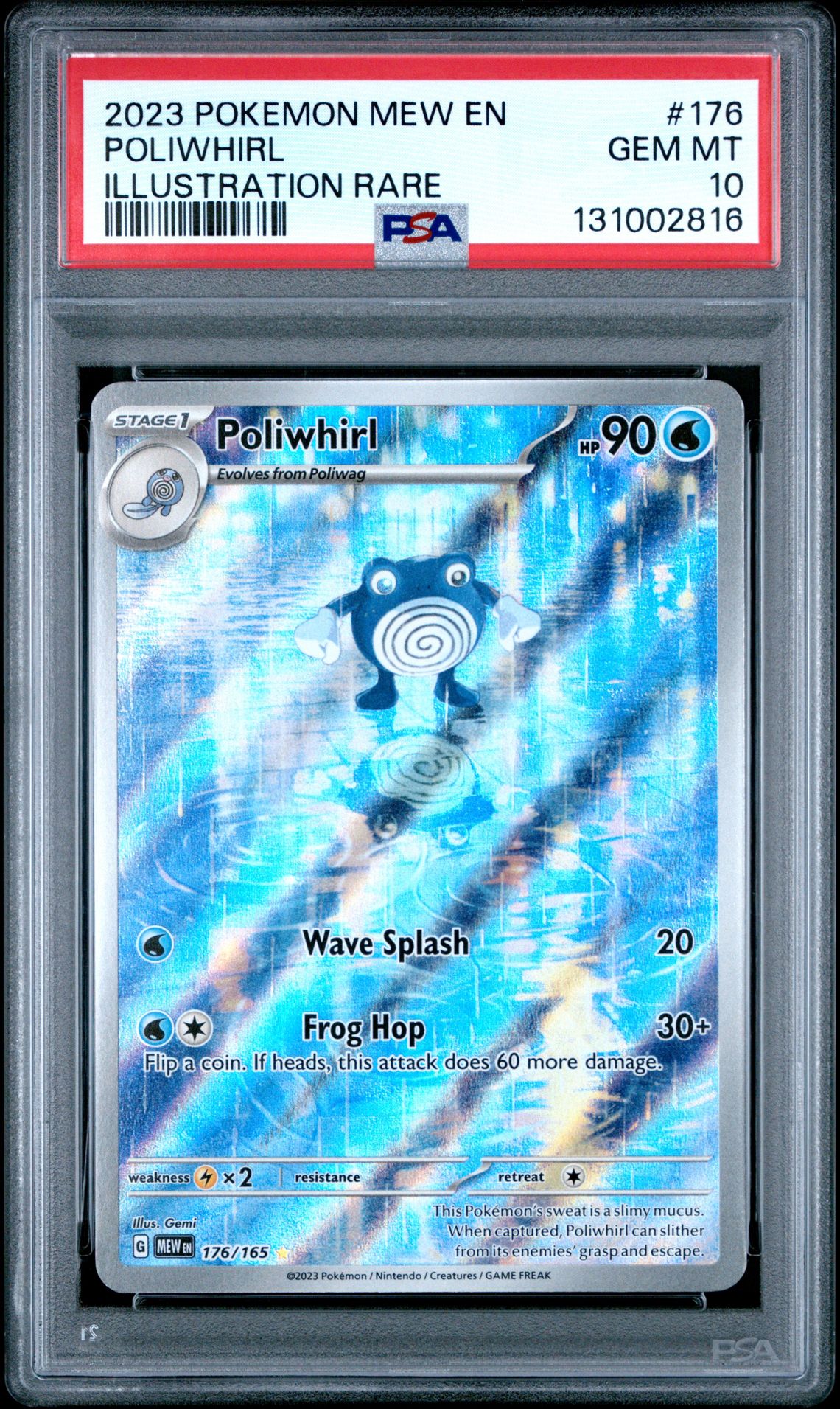 2023 Pokemon Mew En-151 Poliwhirl #176 (Illustration Rare) Gem Mt 10 front