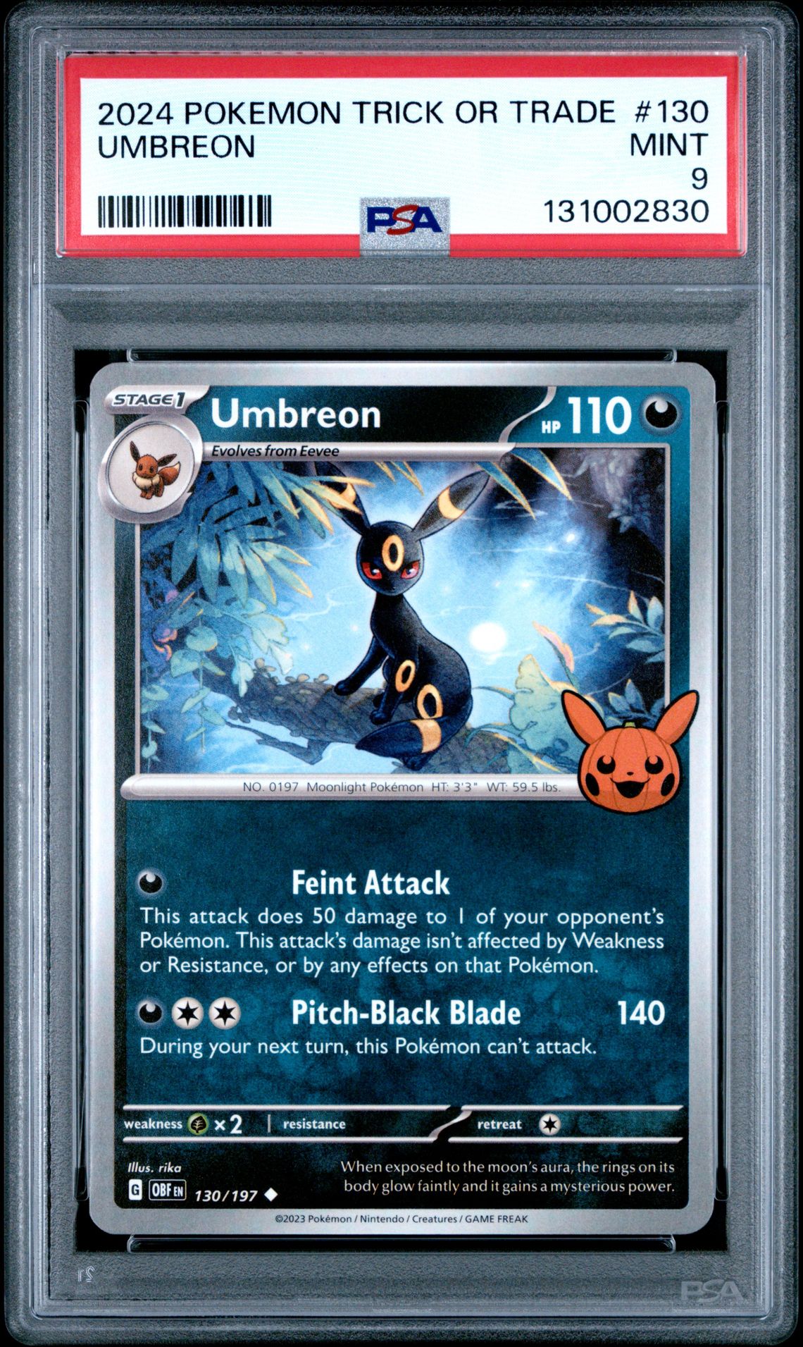 2024 Pokemon Trick Or Trade Umbreon #130 Mint 9 front