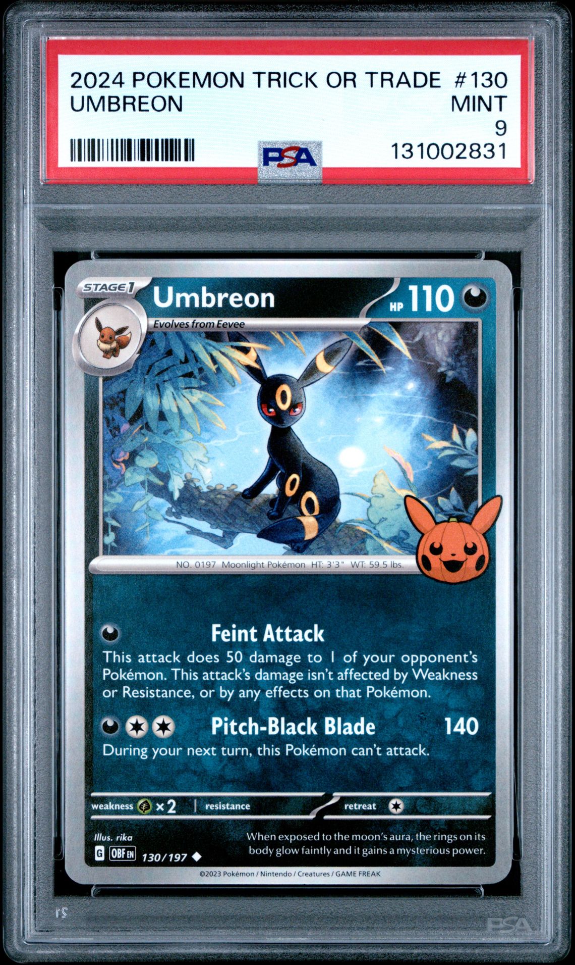 2024 Pokemon Trick Or Trade Umbreon #130 Mint 9 front