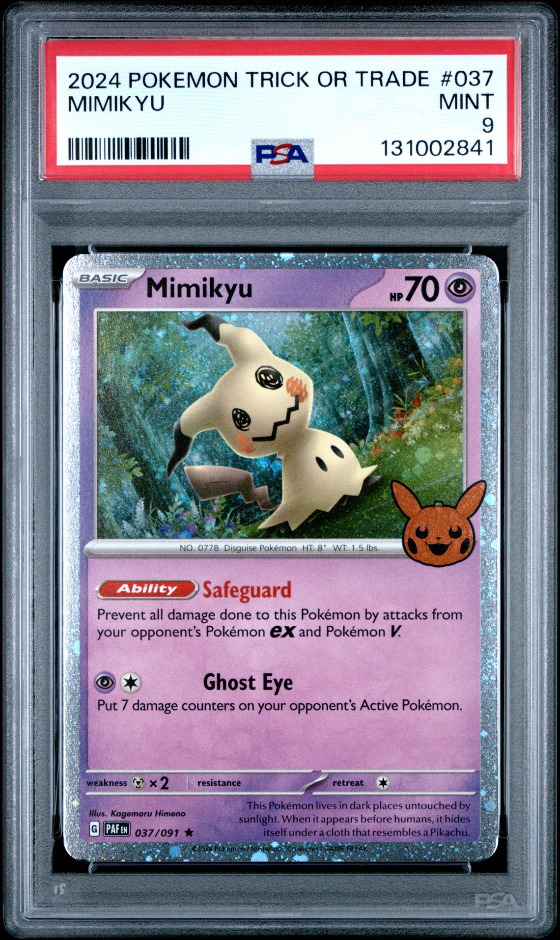 2024 Pokemon Trick Or Trade Mimikyu #037 Mint 9 front
