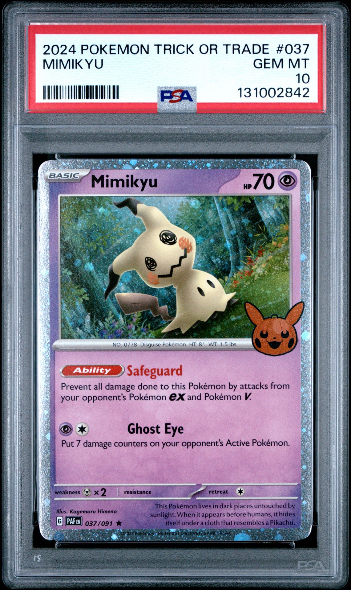 2024 Pokemon Trick Or Trade Mimikyu #037 Gem Mt 10 front