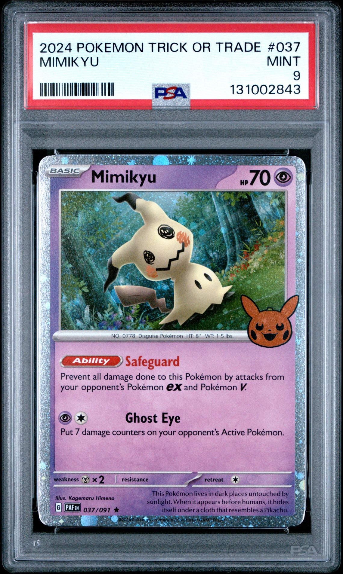 2024 Pokemon Trick Or Trade Mimikyu #037 Mint 9 front