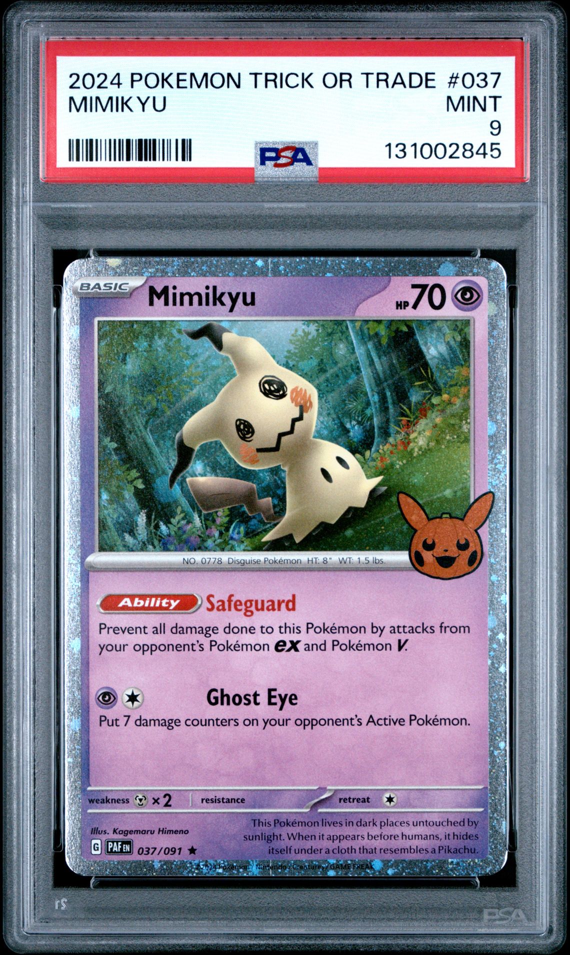 2024 Pokemon Trick Or Trade Mimikyu #037 Mint 9 front
