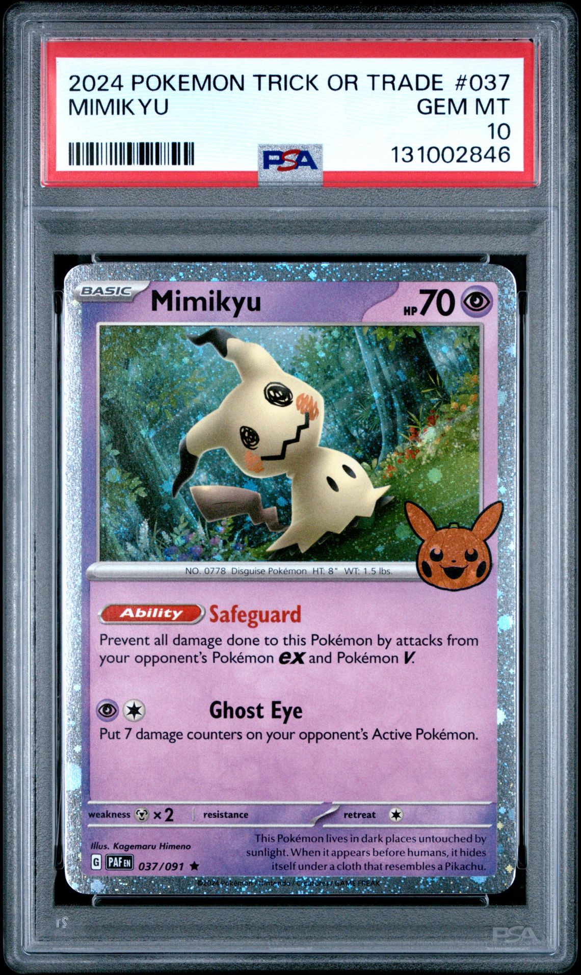 2024 Pokemon Trick Or Trade Mimikyu #037 Gem Mt 10 front