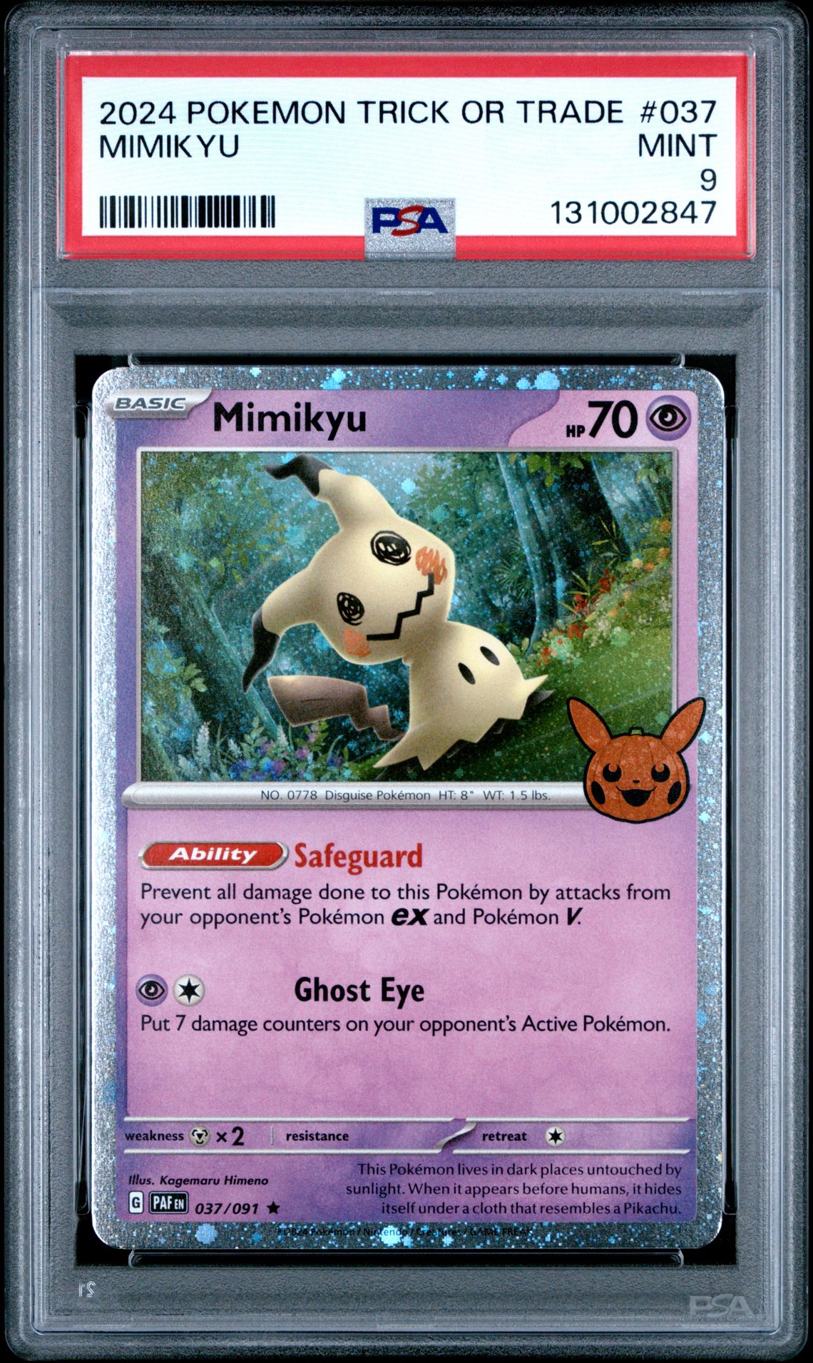 2024 Pokemon Trick Or Trade Mimikyu #037 Mint 9 front