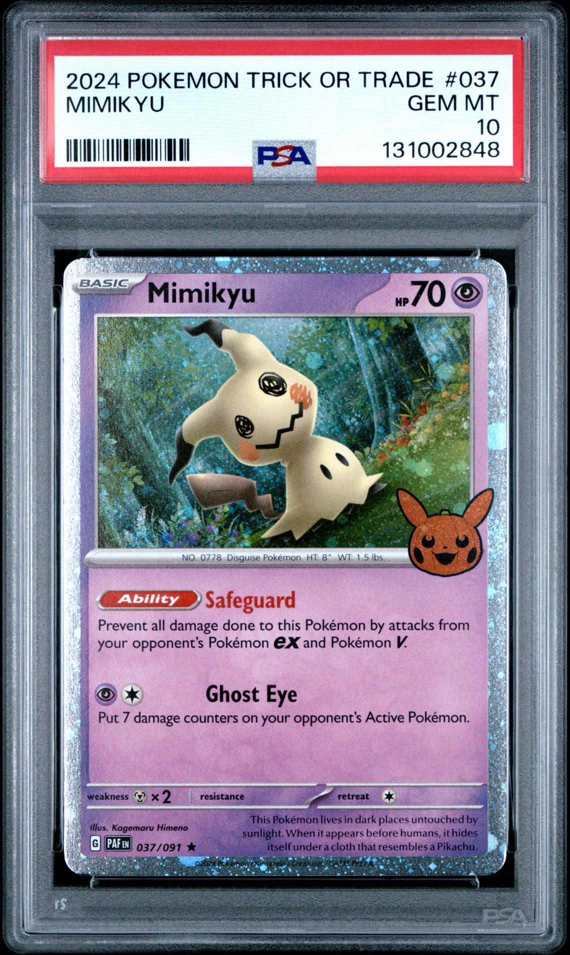 2024 Pokemon Trick Or Trade Mimikyu #037 Gem Mt 10 front