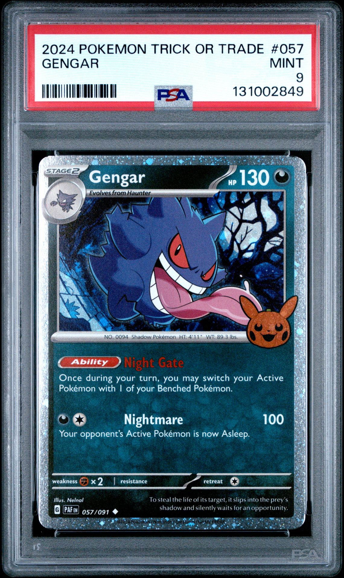 2024 Pokemon Trick Or Trade Gengar #057 Mint 9 front