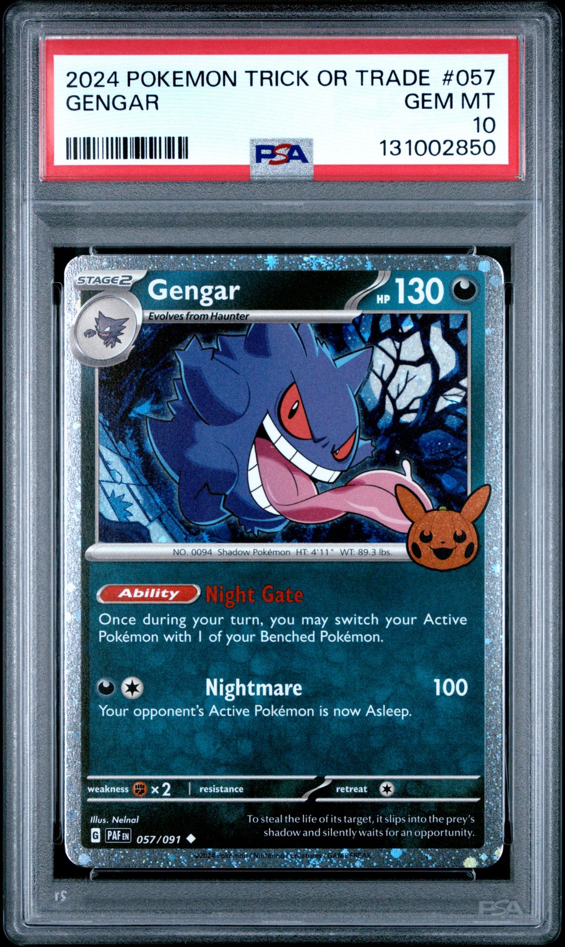 2024 Pokemon Trick Or Trade Gengar #057 Gem Mt 10 front
