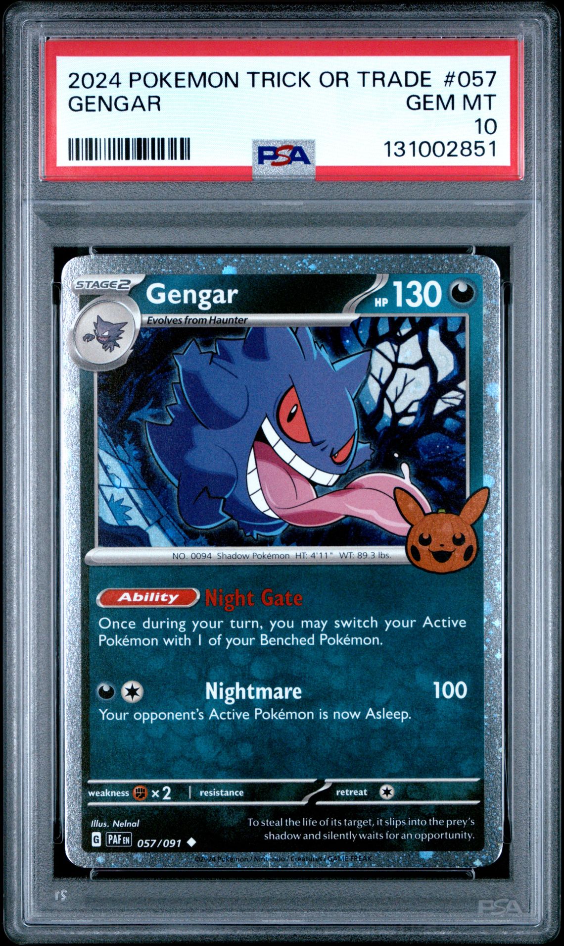 2024 Pokemon Trick Or Trade Gengar #057 Gem Mt 10 front