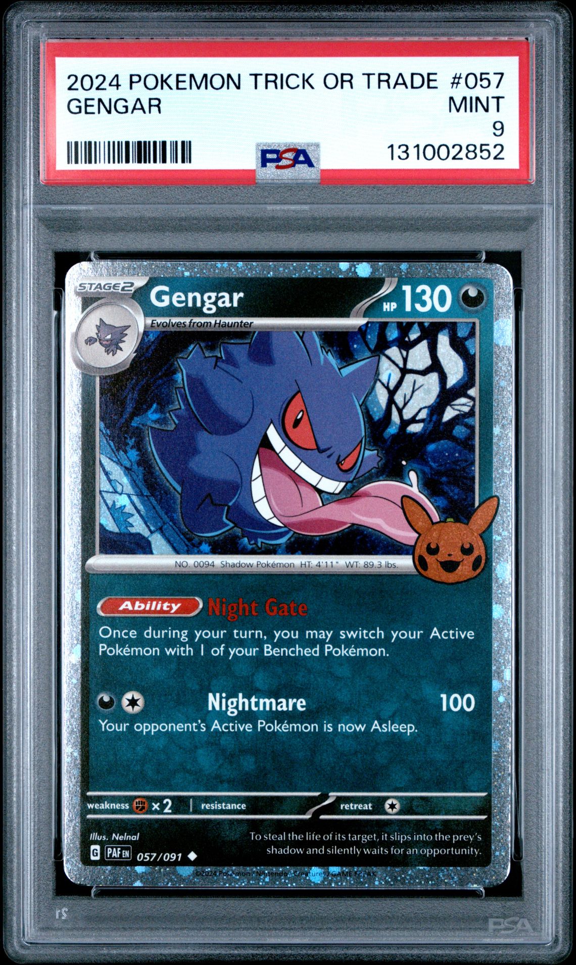 2024 Pokemon Trick Or Trade Gengar #057 Mint 9 front