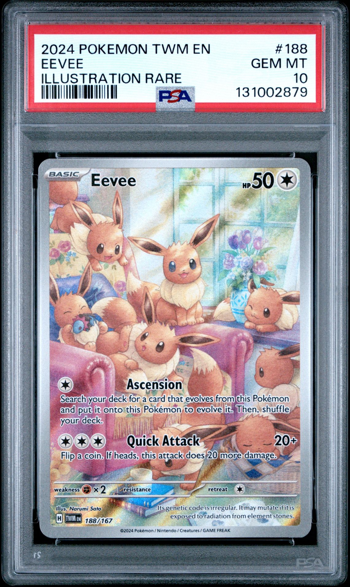 2024 Pokemon Twm En-Twilight Masquerade Eevee #188 (Illustration Rare) Gem Mt 10 front
