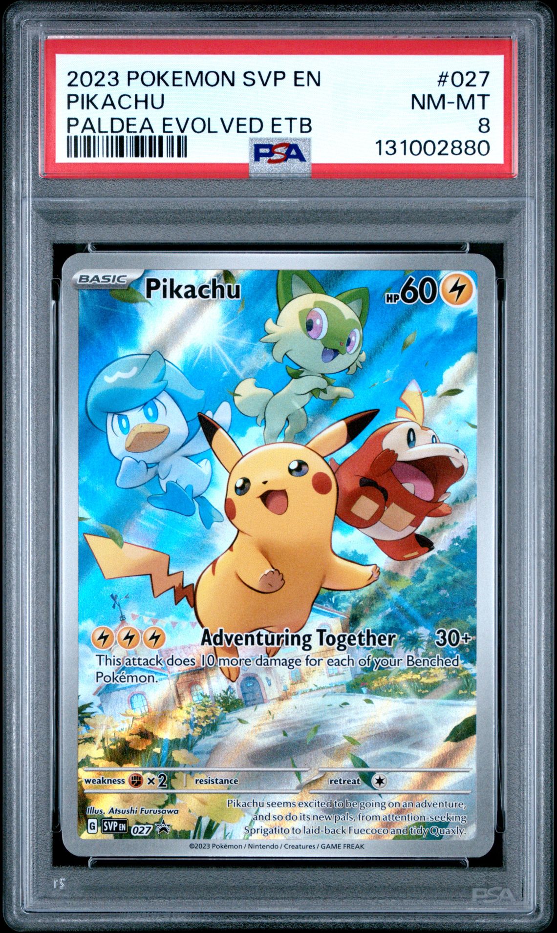 2023 Pokemon Svp En-Sv Black Star Promo Pikachu #027 (Paldea Evolved Etb) Nm-Mt 8 front