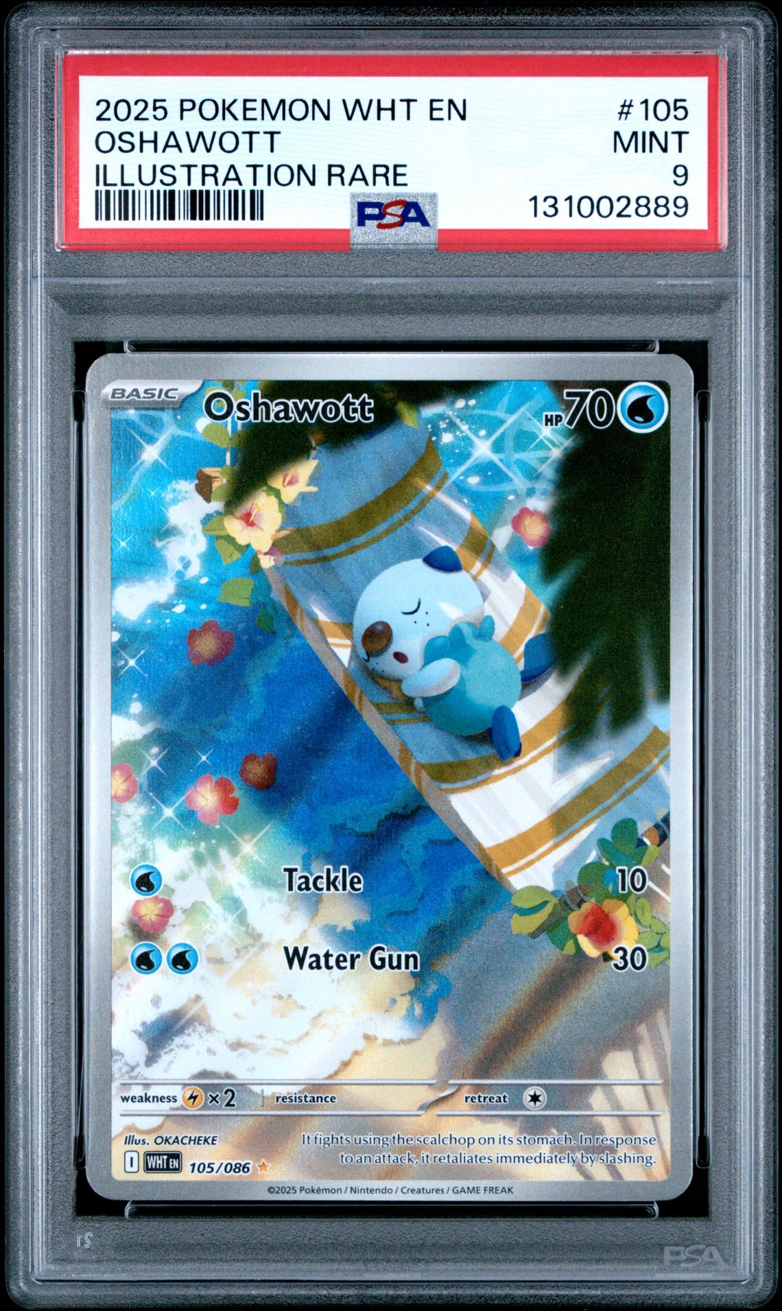 2025 Pokemon Wht En-White Flare Oshawott #105 (Illustration Rare) Mint 9 front