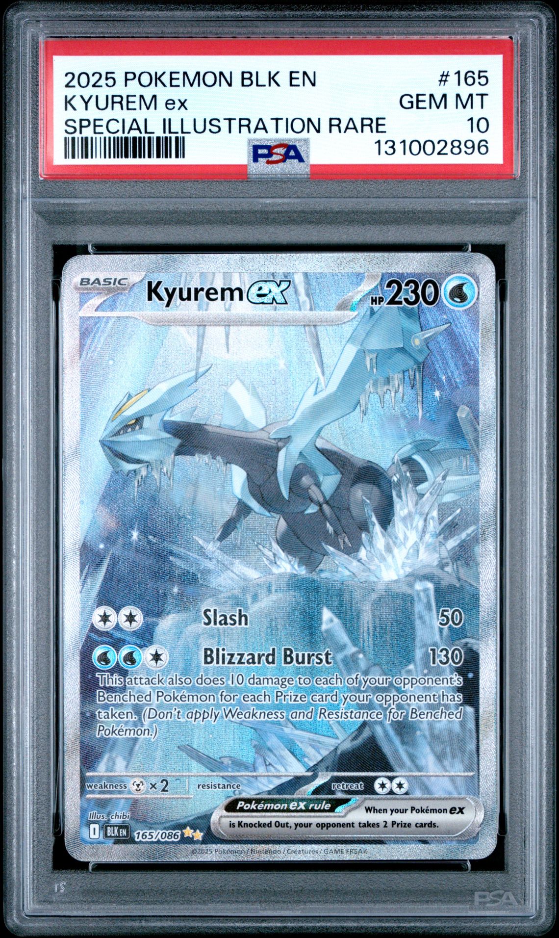 2025 Pokemon Blk En-Black Bolt Kyurem Ex #165 (Special Illustration Rare) Gem Mt 10 front