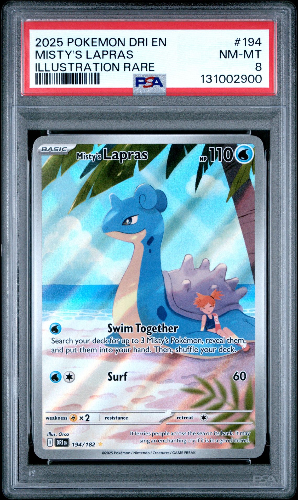 2025 Pokemon Dri En-Destined Rivals Misty's Lapras #194 (Illustration Rare) Nm-Mt 8 front