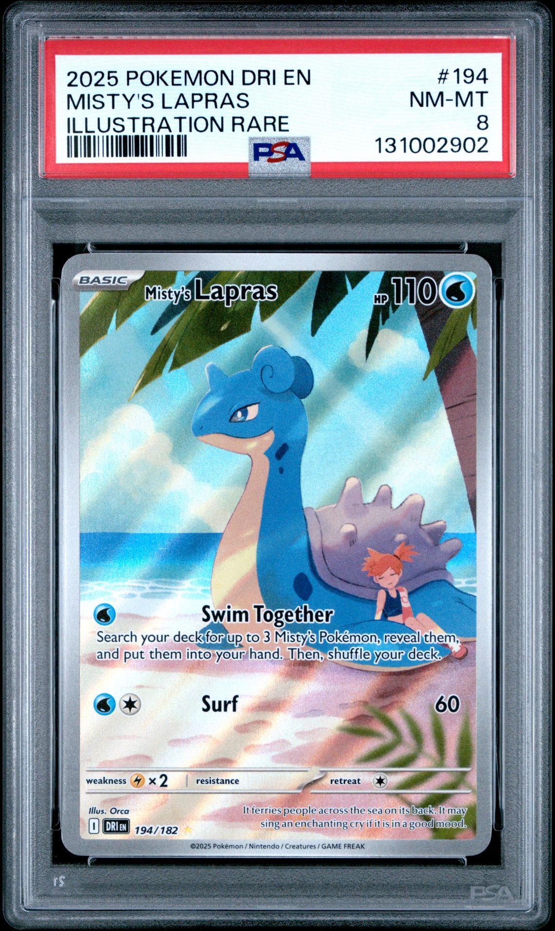 2025 Pokemon Dri En-Destined Rivals Misty's Lapras #194 (Illustration Rare) Nm-Mt 8 front