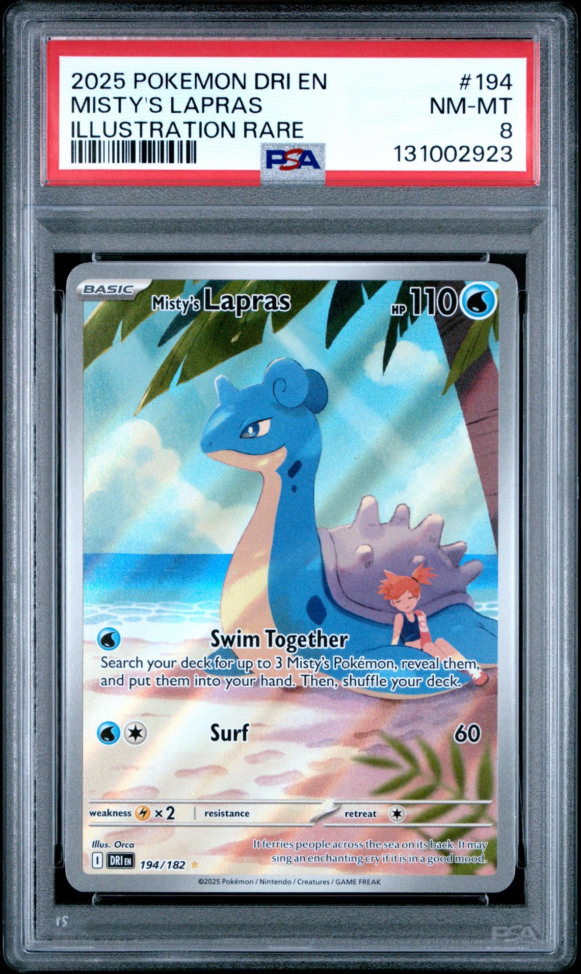 2025 Pokemon Dri En-Destined Rivals Misty's Lapras #194 (Illustration Rare) Nm-Mt 8 front