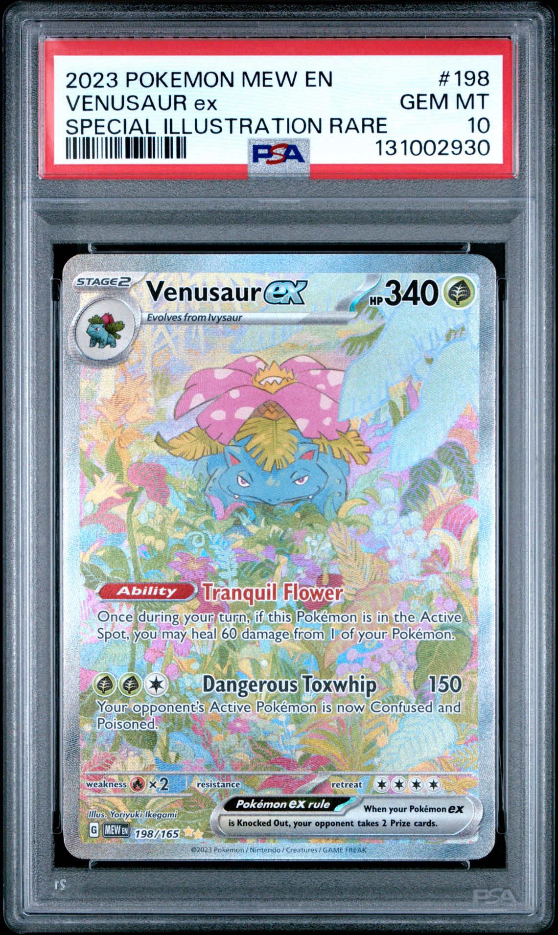 2023 Pokemon Mew En-151 Venusaur Ex #198 (Special Illustration Rare) Gem Mt 10 front
