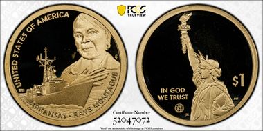 2025-S $1 American Innovation AR Raye Montague First Strike PR70DCAM