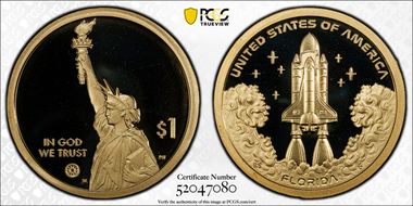 2025-S $1 American Innovation FL Space Shuttle First Strike PR70DCAM