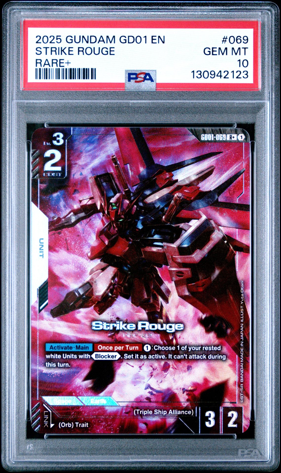 2025 Gundam Newtype Rising Strike Rouge #069 (Rare+) Gem Mt 10 front