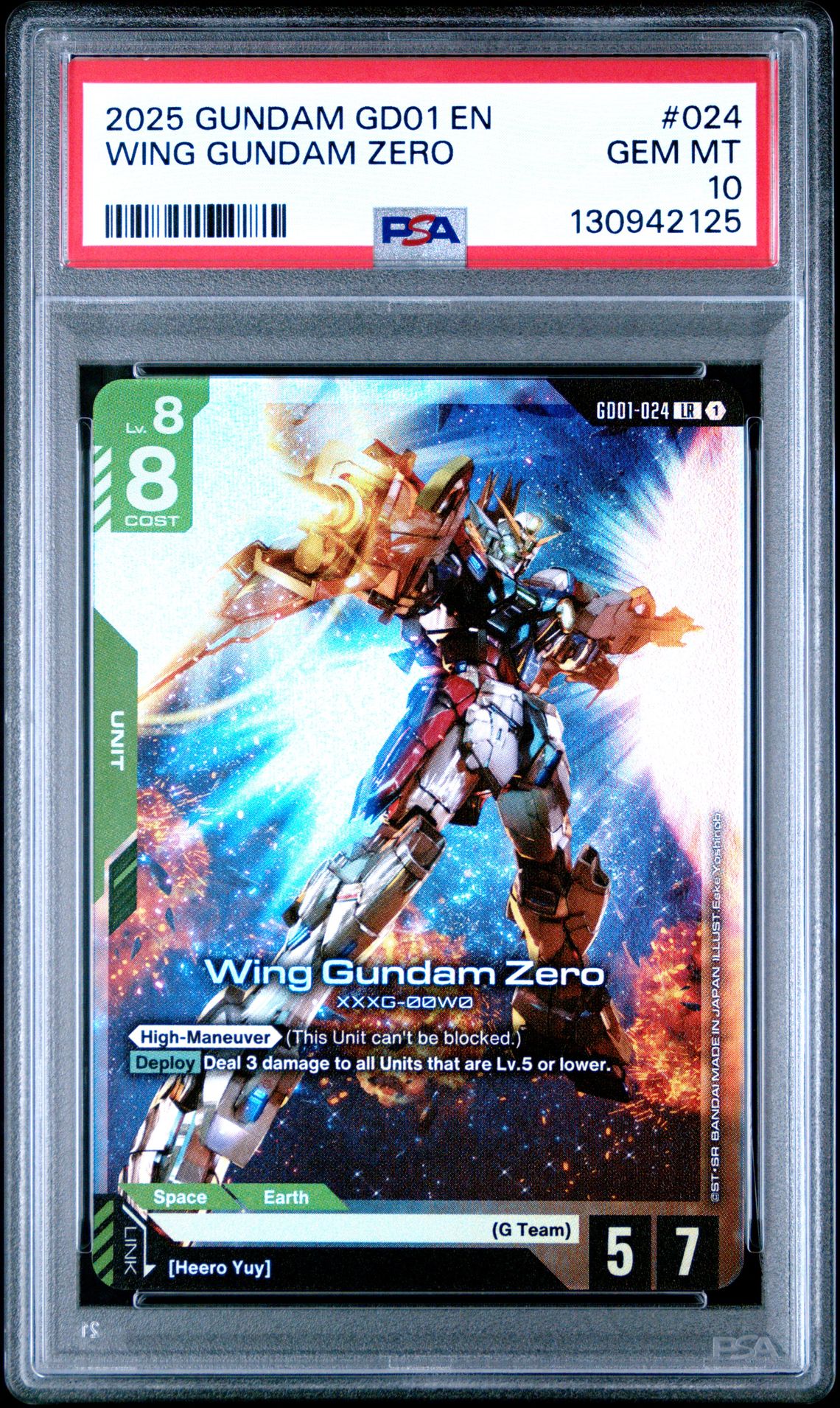 2025 Gundam Newtype Rising Wing Gundam Zero #024 Gem Mt 10 front