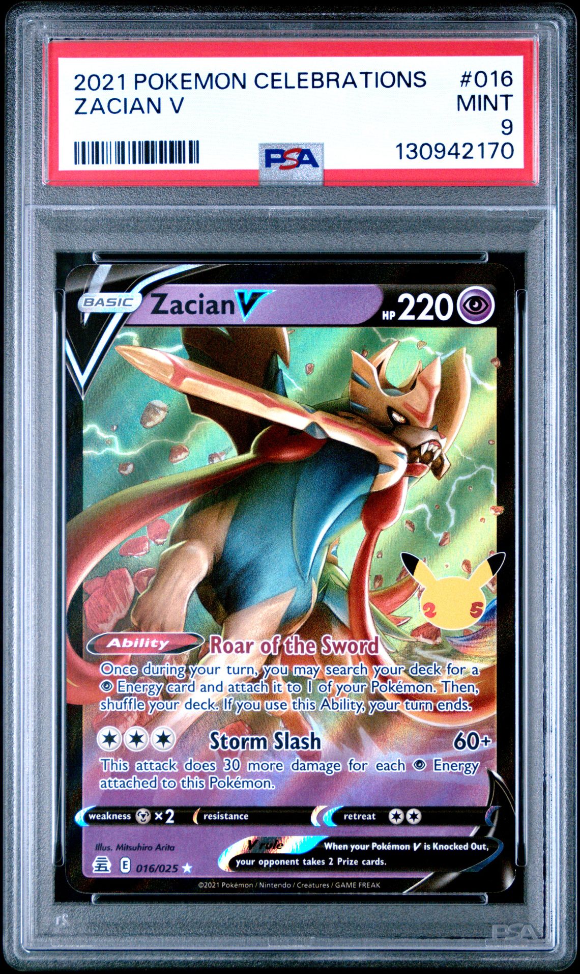 2021 Pokemon Celebrations Zacian V #016 Mint 9 front